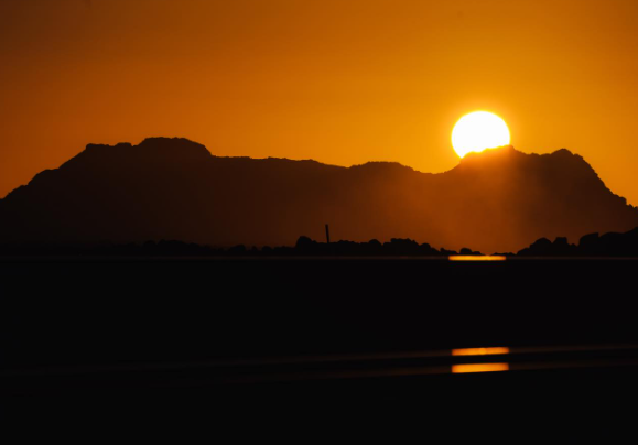 Adrar mountains at sunset